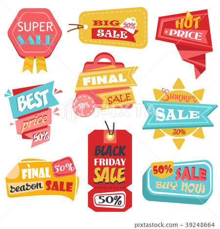 Discount tags or labels, stickers with price 39248664