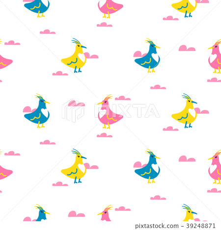 Funny birds seamless vector pattern. - Stock Illustration [39248871 ...