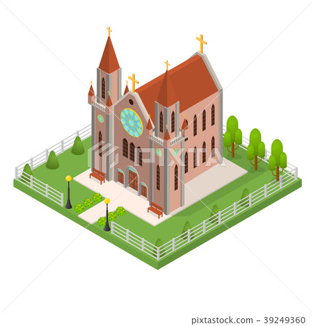 Christian Catholic Church Concept 3d Isometric Christian Catholic Church Concept 3d Isometric 39249360
