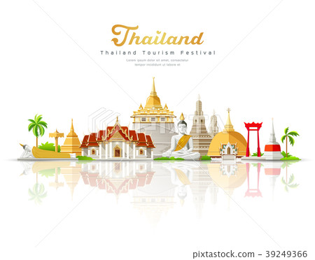 Thailand tourism festival building landmark vector Thailand tourism festival building landmark vector 39249366