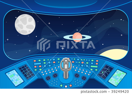 Spaceship Cabin Interior and View Window to Space Spaceship Cabin Interior and View Window to Space 39249420