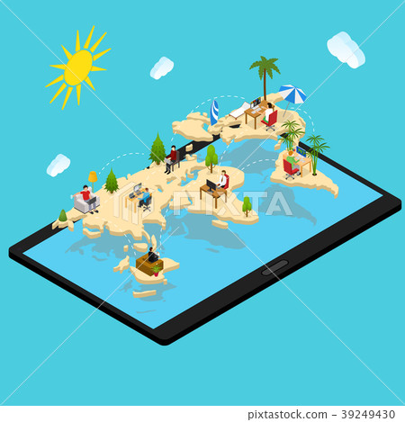 Remote Managing Concept 3d Isometric View. Vector - Stock Illustration ...