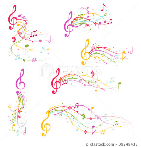 Cartoon Decoration Elements Musical Color Set 39249435
