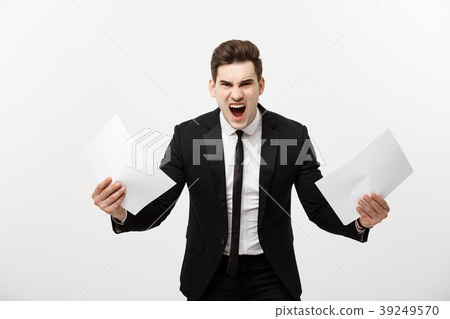 Business, people, paperwork and deadline concept - Business, people, paperwork and deadline concept - 39249570