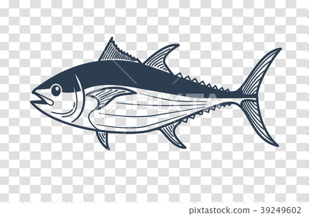 illustration of tuna  linear style 39249602