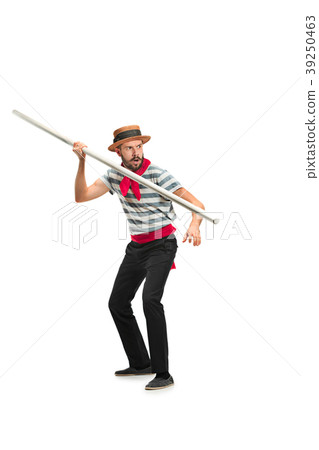 Caucasian man in traditional gondolier costume and 39250463