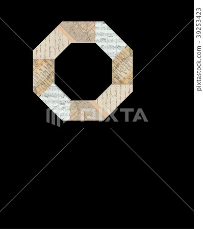 Octagonal frame Chiyogami alphabet Octagonal frame Chiyogami alphabet 39253423