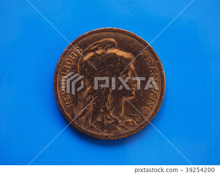 ancient french coin 10 cents over blue ancient french coin 10 cents over blue 39254200
