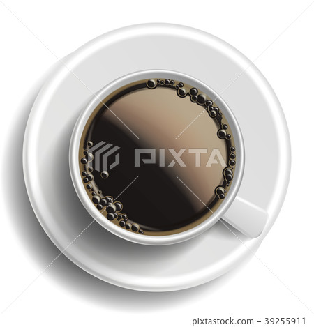 Coffee Cup Vector. Top View. Hot Americano Coffee 39255911