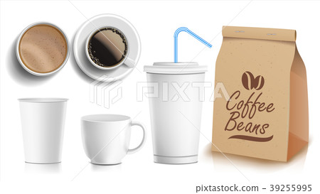 Download Coffee Packaging Design Vector Cups Mock Up Stock Illustration 39255995 Pixta PSD Mockup Templates