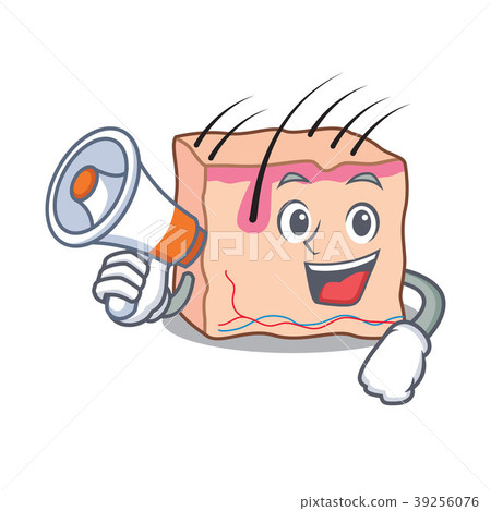 With megaphone skin character cartoon style - Stock Illustration ...