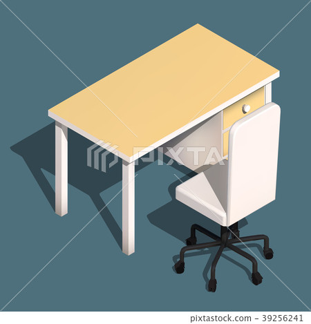 Isometric office table and wheelchair. Modern Isometric office table and wheelchair. Modern 39256241