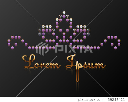 A twirl diamond on a dark background with space fo 39257421