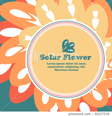 sun in the form of a flower on a background with s 39257538