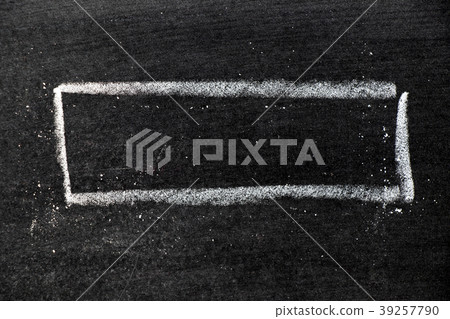White chalk hand drawing in blank square shape White chalk hand drawing in blank square shape 39257790