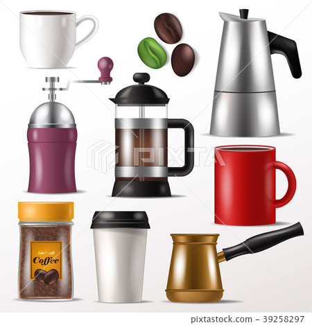 Coffee cup vector mug for hot espresso and 39258297