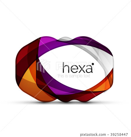 Clean professional hexagon shape business emblem Clean professional hexagon shape business emblem 39258447