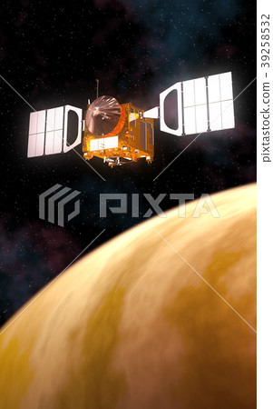 Interplanetary Space Station Orbiting Yellow 39258532