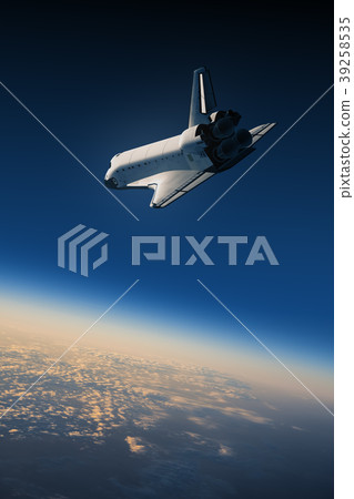 Space Shuttle Landing In The Blue Sky 39258535