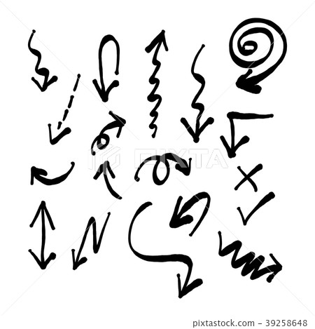 ink doodle arrow set vector illustration sketch ink doodle arrow set vector illustration sketch 39258648