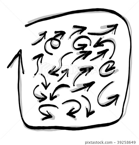 ink doodle arrow set with gray shadow vector 39258649