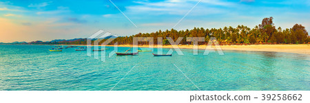 Seascape at sunset time. Beautiful landscape Seascape at sunset time. Beautiful landscape 39258662