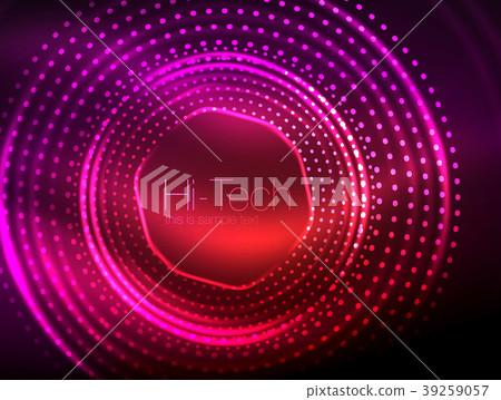 Magic neon circle shape abstract background, shiny 39259057
