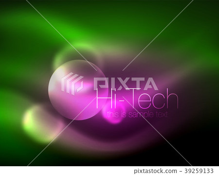 Blurred neon glowing circle, hi-tech modern bubble Blurred neon glowing circle, hi-tech modern bubble 39259133