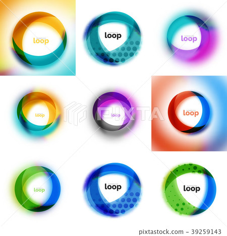 Set of loop, infinity business icons, abstract 39259143