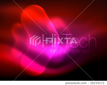 Blurred arrows in dark space. Neon pointers, glass Blurred arrows in dark space. Neon pointers, glass 39259172
