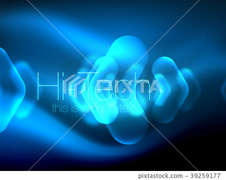 Blurred arrows in dark space. Neon pointers, glass Blurred arrows in dark space. Neon pointers, glass 39259177