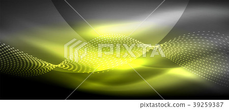 Glowing abstract wave on dark, shiny motion, magic Glowing abstract wave on dark, shiny motion, magic 39259387