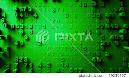 Abstract Numbers Random Motion - Stock Illustration [39259567] - PIXTA