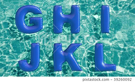 alphabet made of shaped inflatable swim ring 39260092