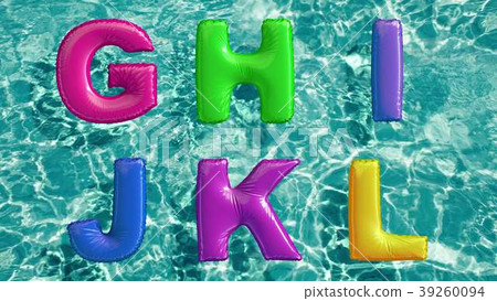 alphabet made of shaped inflatable swim ring alphabet made of shaped inflatable swim ring 39260094