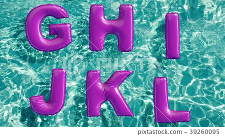 alphabet made of shaped inflatable swim ring 39260095