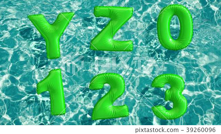 alphabet made of shaped inflatable swim ring 39260096