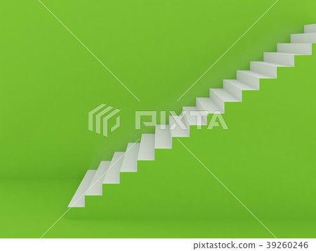 white stairs in green background ,3d rendering white stairs in green background ,3d rendering 39260246