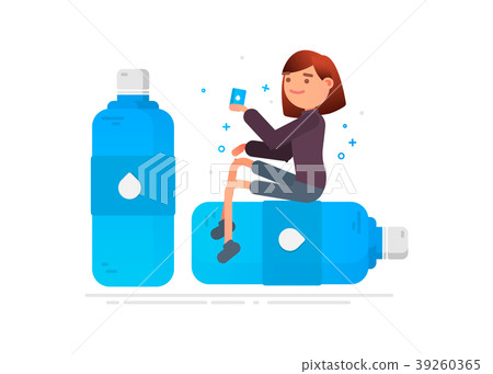 Woman drinks water. Protection against germs 39260365