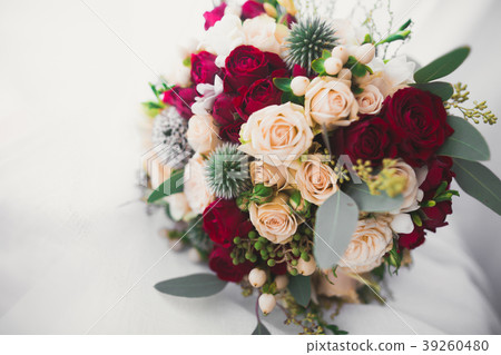 Beautiful wedding bouquet with different flowers 39260480
