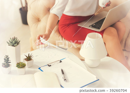 Close up of female hand that taking document Close up of female hand that taking document 39260704
