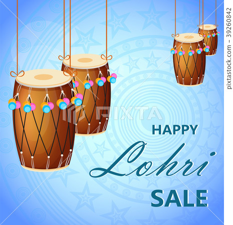 Banner with hanging drums for sale, poster Banner with hanging drums for sale, poster 39260842