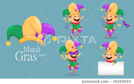 Mardi Gras jester, set 39260859
