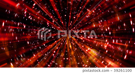 鮮豔細緻的科技粒子與射線紋理背景（高解析度 3D CG 渲染∕著色插圖） 39261100