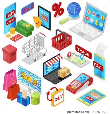 Online shopping vector e-commerce technology with Online shopping vector e-commerce technology with 39261929