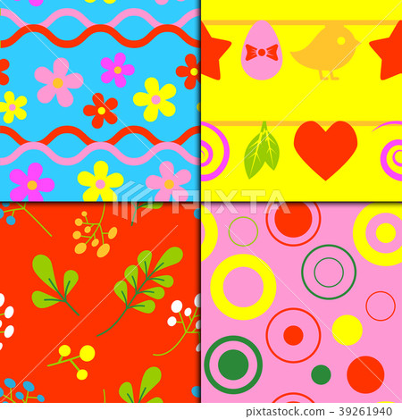 Flowers easter foliage vector seamless pattern Flowers easter foliage vector seamless pattern 39261940