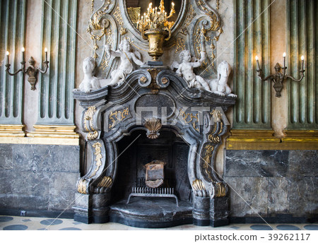 close up on old fireplace 39262117