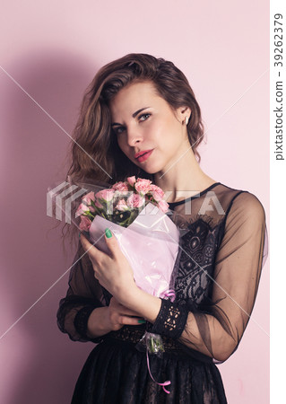 woman with a bouquet woman with a bouquet 39262379