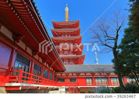 Tokyo Sky Tree and Sensoji Temple Five-storied Pagoda Tokyo Sky Tree and Sensoji Temple Five-storied Pagoda 39263467