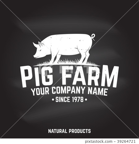 Pig Farm Badge or Label. Vector illustration. Pig Farm Badge or Label. Vector illustration. 39264721